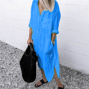Simple Elegant Long Dress With Buttons