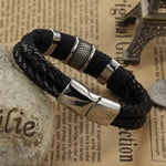 Stainless Steel Leather Cord Bracelet