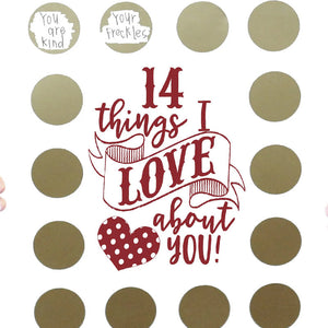 Valentine's Scratch Off Advent "14 things I or WE love about you!"