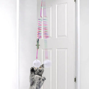 Hanging Spring Plush Ball Cat Toy