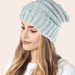 Plain Ruched Rib Knit Band Beanies