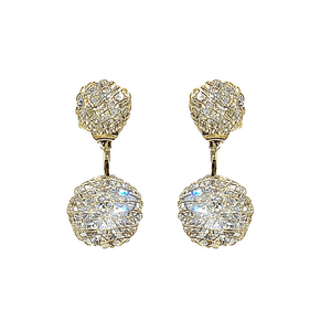 Simple Hollow Diamond Ball Earrings