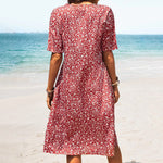 Floral crew neck beach dress