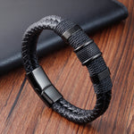 Stainless Steel Leather Cord Bracelet