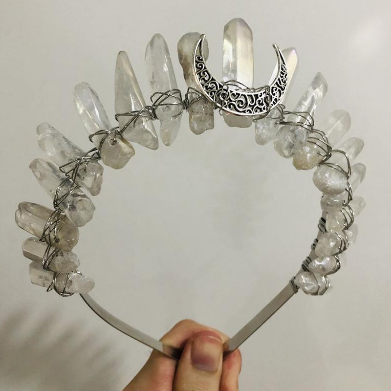 Labradorite Witchy Moon Crystal Crown