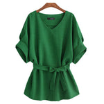 Woman's V-neck Linen Shirt