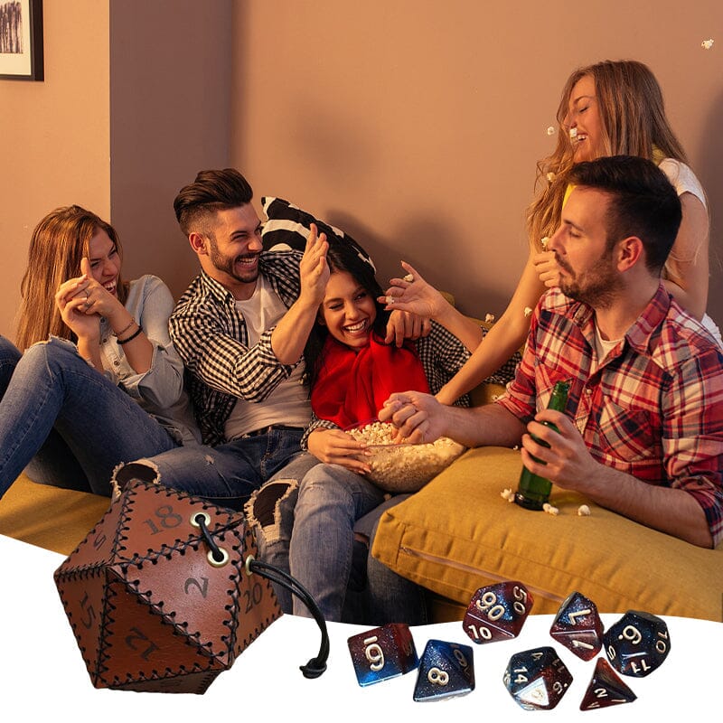 Leather D20 Dice Bag