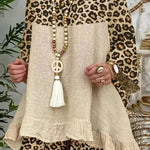 Women's Leopard Stitching Cotton Suit