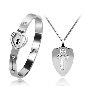 Heart Lock Bracelet &amp; Necklace