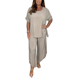 2-Piece Sleeved Trouser Suit
