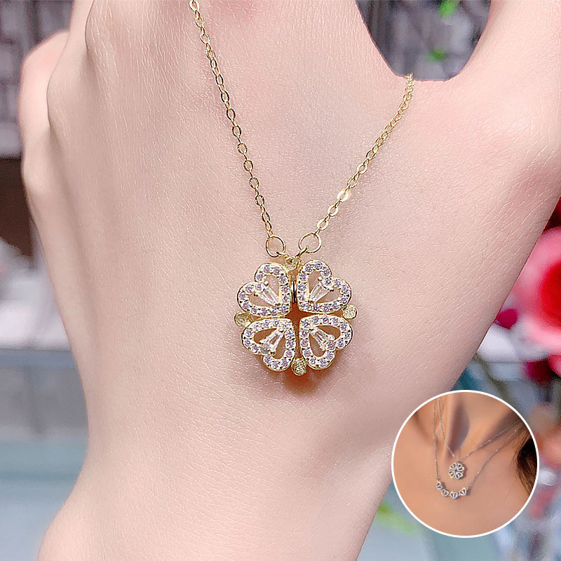 Four Leaf Heart Shape Lucky Necklace  - 🔥🔥Pre-sale For A Limited Time With The Lowest Discount